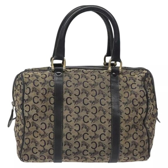 CELINE C Macadam Hand Bag Canvas Navy Auth bs23204 - Picture 2 of 16